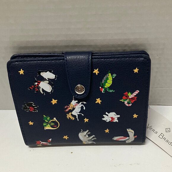 Vera Bradley Holiday Snow Globe Motifs RFID Vegan Leather Passport Wallet - Picture 1 of 3